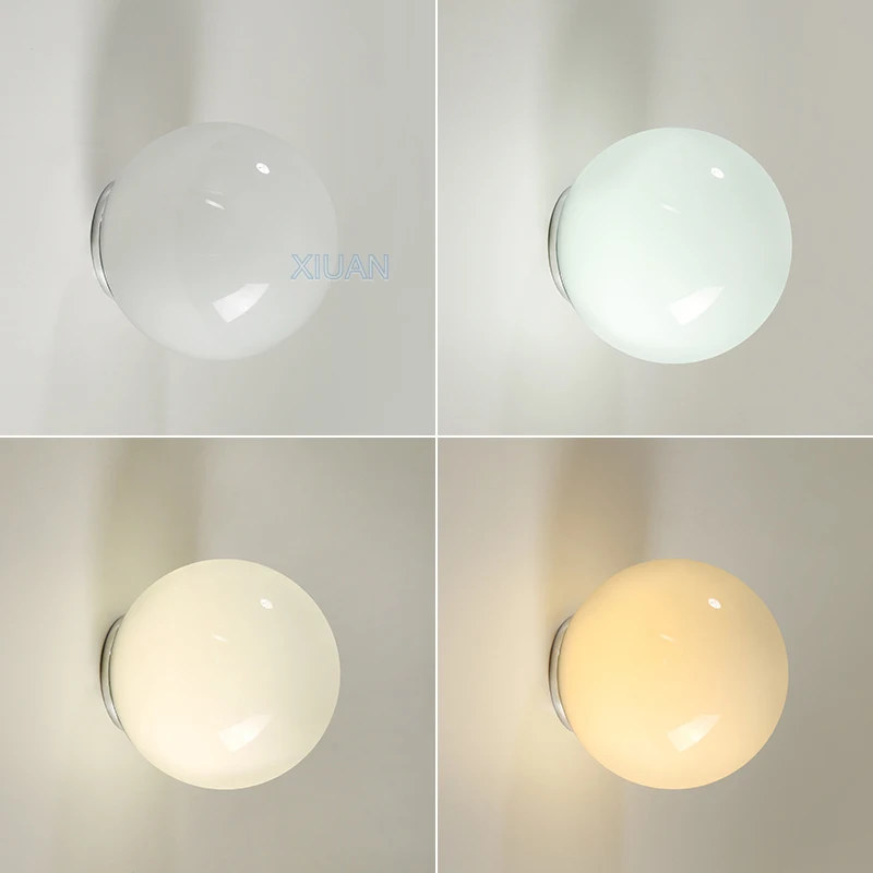 

15cm/20cm/25cm/30cm/35cm Round Glass Lamps Modern Simple Glossy Frosted Glass Wall Light for Living Room Stair Bedside G9 E27