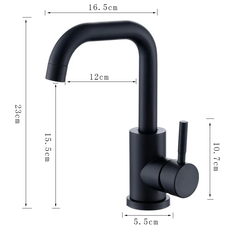 Shinesia Black Bathroom Basin Faucet 304 Stainless Steel Hot Cold Wash Mixer Crane Tap 360 Rotation Sink Faucets Single Handle