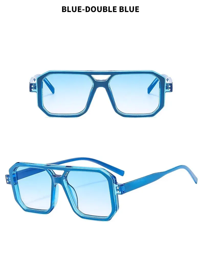 Lässige Sonnenbrille mit doppeltem Träger und Vollrahmen für Männer und Frauen, UV-beständige Sonnenbrille UV400 – Detail 11