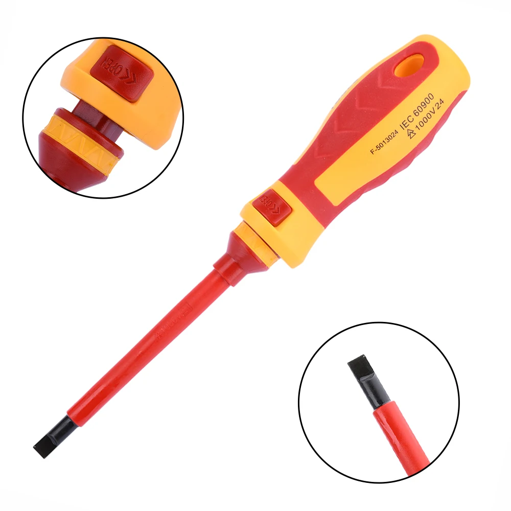 13PCS Insulated Screwdriver Household Circuit Tool Insulated Isolated Current Electrician Cross Plate Screwdriver Edge Tool Kit