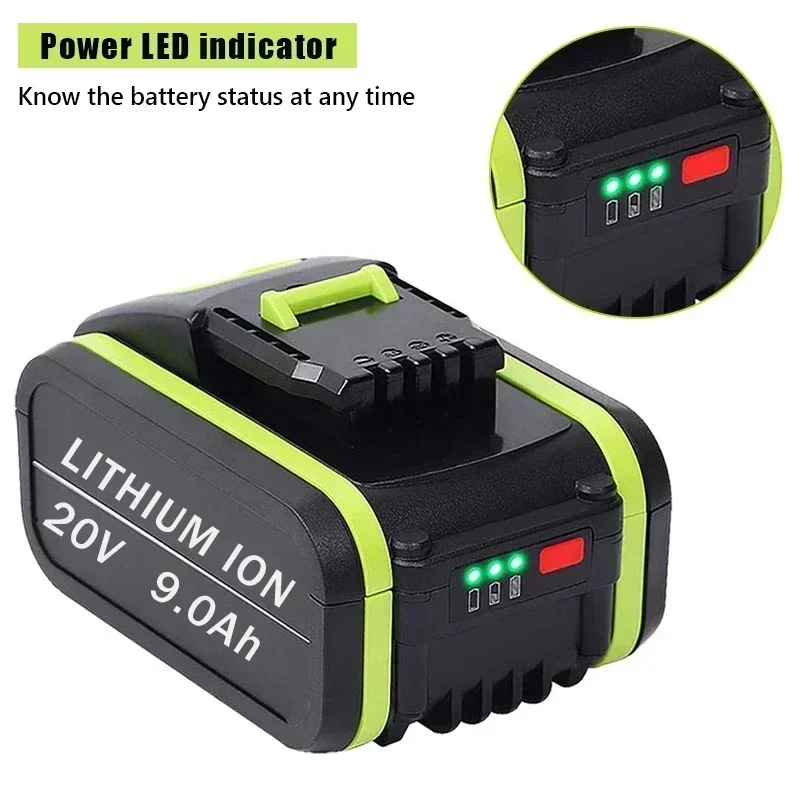 

20V 9000mAh Lithium Rechargeable Battery for Worx Power Tools WA3551 WA3553 WX390 WX176 WX178 WX386 WX678 18650 battery