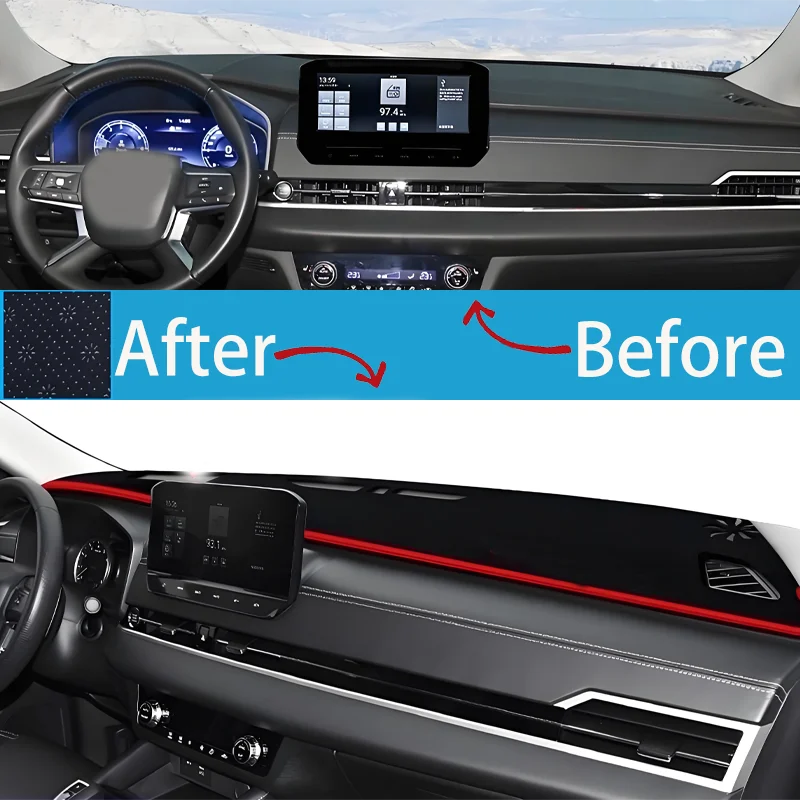 For All New Mitsubishi Outlander IV MK4 2022 2023 2024 Car Dashboard Cover Mat Instrument Panel Carpets Non-Slip Pad Accessories