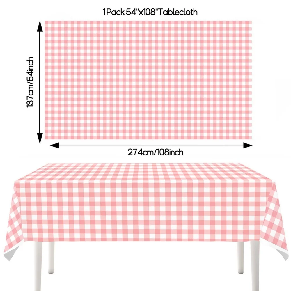 1/3 Stück Plastik-Karottischdecke, Premium Dekorative Einweg-Karierte Tischdecken für Partys, Rechteckige Party-Tischabdeckung – Detail 8