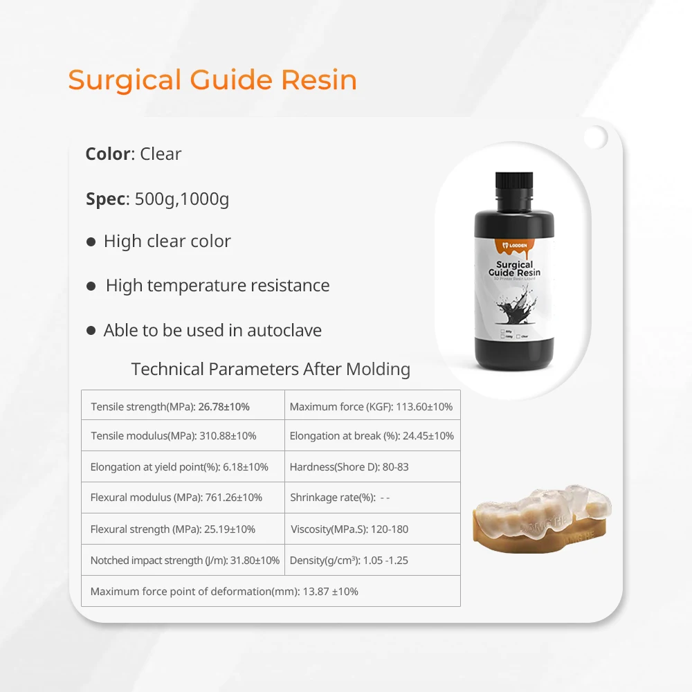 Lodden 3D Printer Resin 385/405nm High Precision Water Washable LCD Printing Resin IPA Clean Model Material 0.5kg 1kg