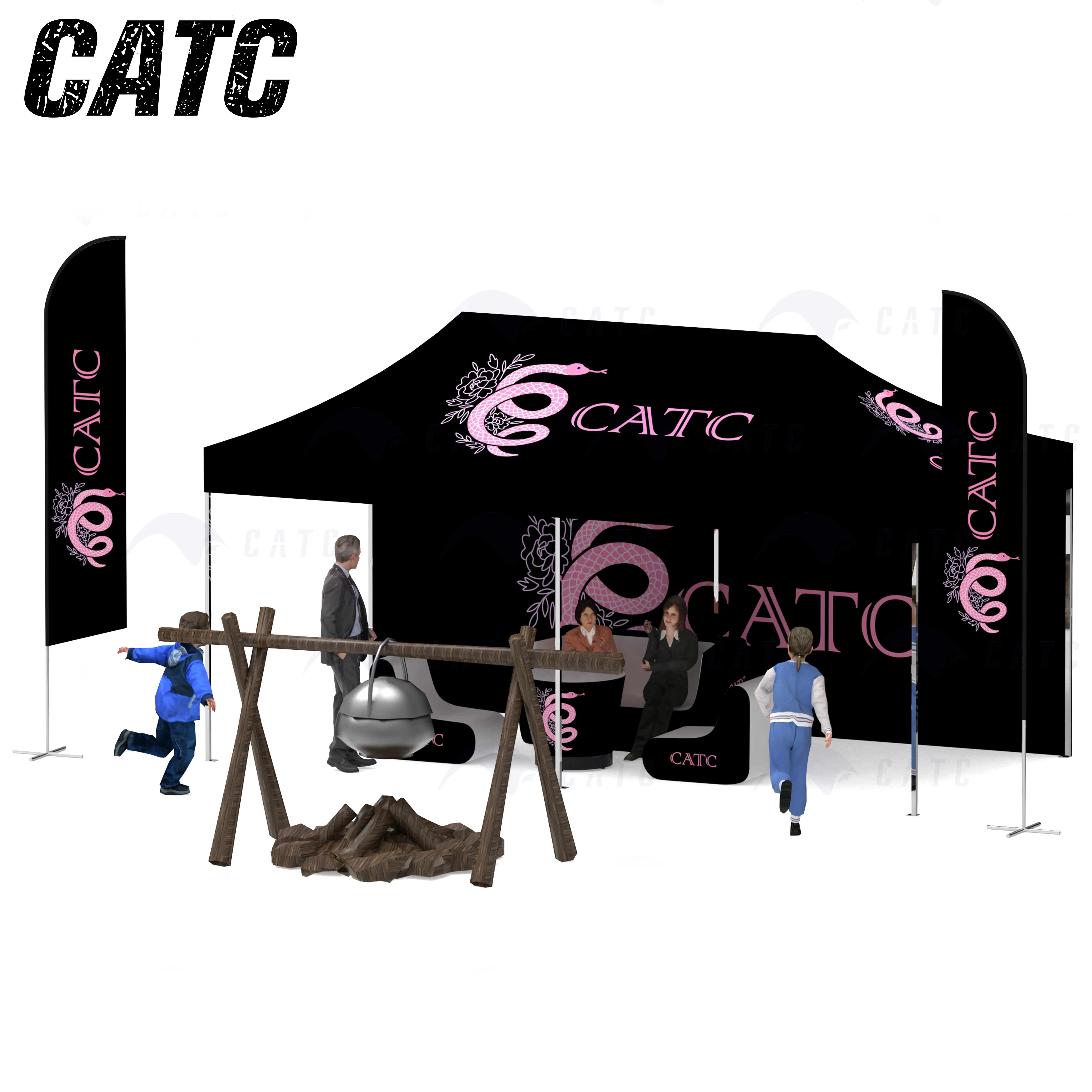 

CATC 3x6M Heavy Duty Aluminum Canopy Tent For Outdoor Camping Customized Events Trade Show Folding Tent