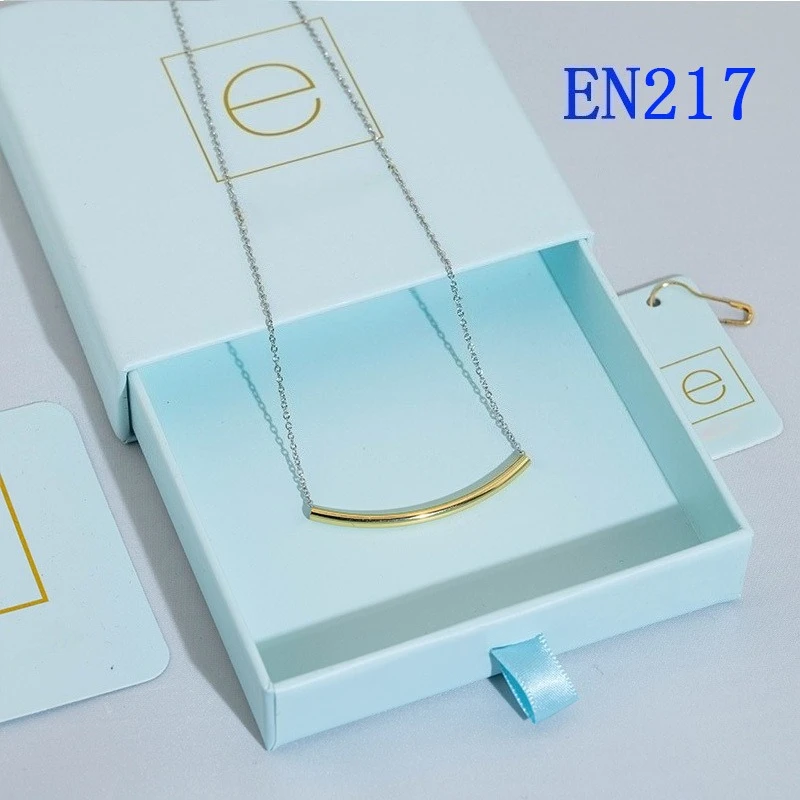 VKVVA Curved Tube Two-tone Pendant Necklace for Women Girl Fashion Jewelry Unique Birthday Gifts