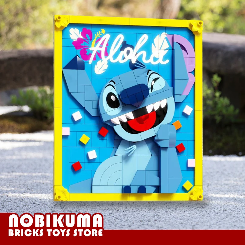 Stitch Cartoon Bricks Pixel Art Painting Anime Figures 3D Picture Building Blocks Puzzle Toys Adult Children Gift DIY Decoration