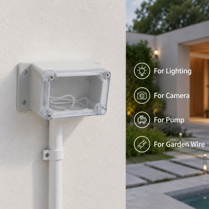 Electrical Wiring Box with Clear Lid, Plastic Project Case for Wall or Panel Mounting, Small Control Boards, Wire Lines and M4YD