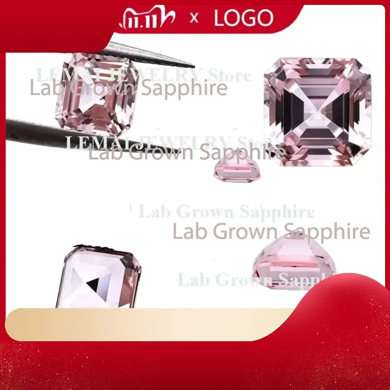 

Лабораторно выращенный сапфир Морганит розового цвета VVS1, огранка Ашер, сертифицированный драгоценный камень для изготовления ювелирных изделий своими руками, лабораторно созданный сапфир
