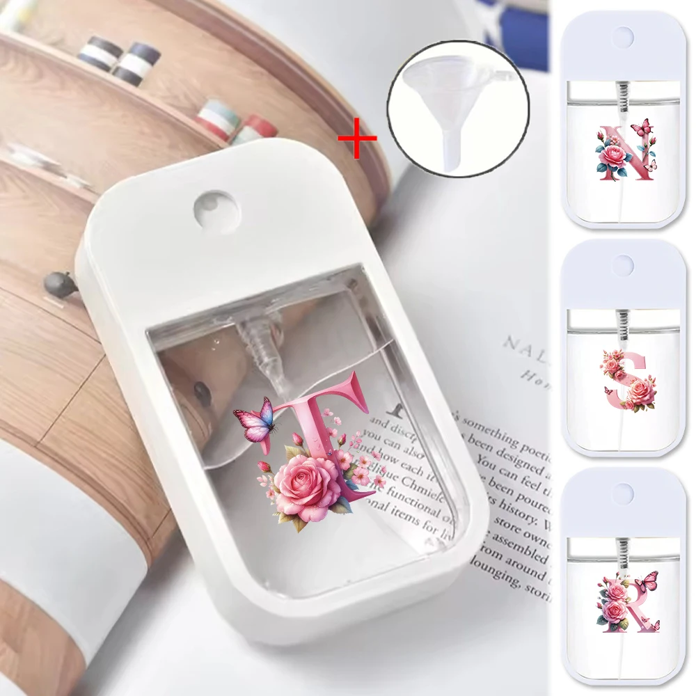 

Portable Card Perfume Bottle 45 milliliters Durable Travel Perfume Bottle Pink Butterfly Initial Name 26 Letters Pattern