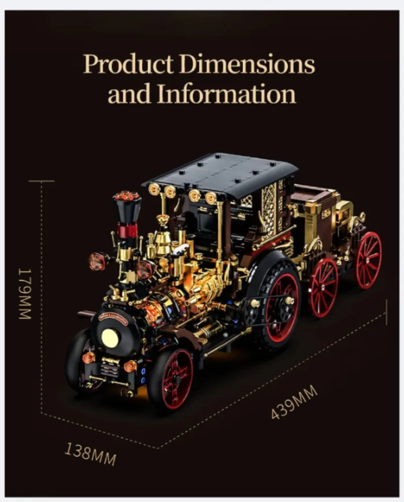 Creative 1331Pcs Vintage Mechanical Steam Car Building Blocks City Retro Steam Punk Vehicle Desktop Decoration Bricks Toys Gift gallery 5