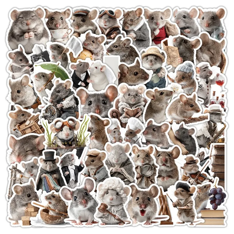 Autocollants décoratifs Graffiti créatifs souris de personnalité de dessin animé 50 pièces