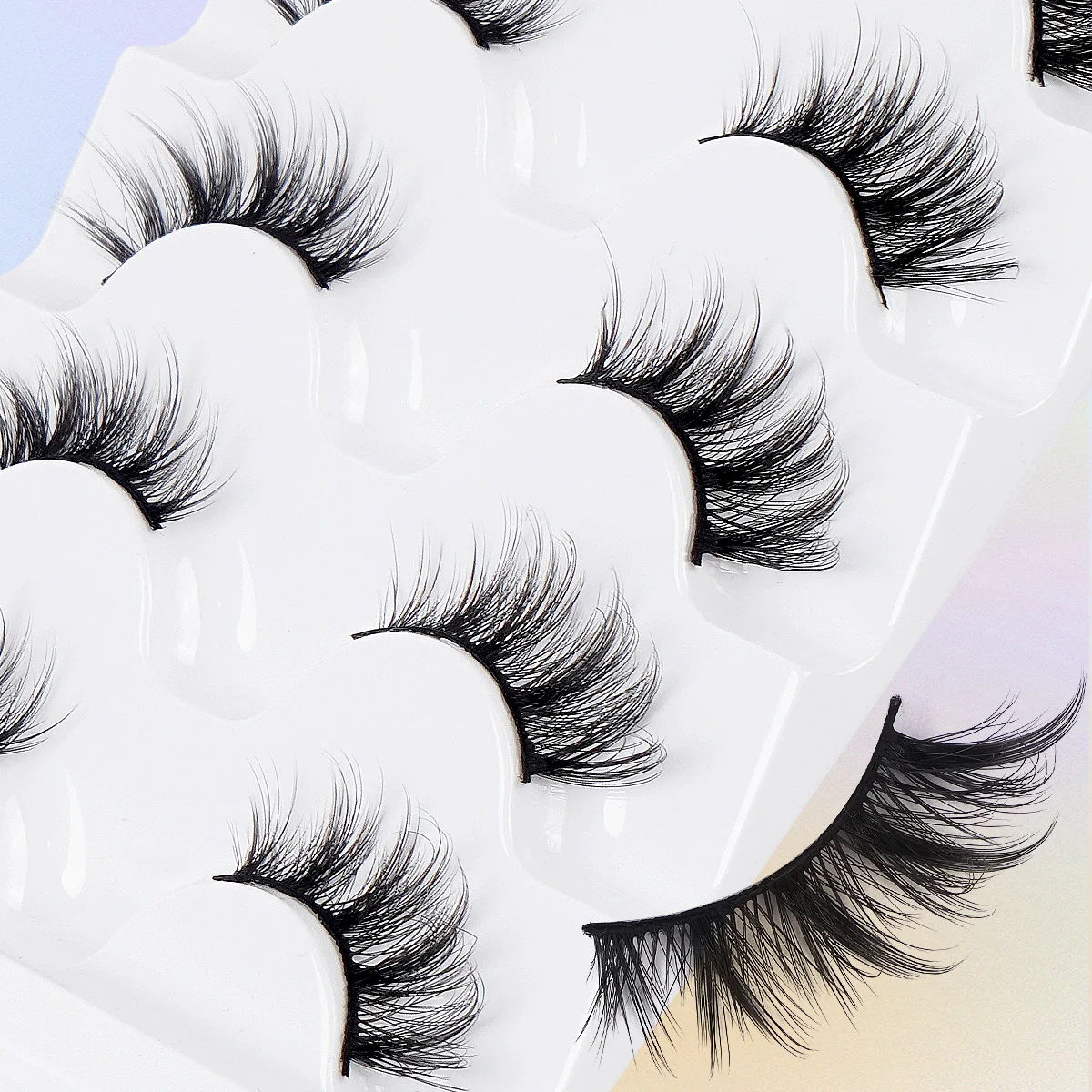 MAGEFY 5 Paar Fuchs-Wimpern, 8–16 mm, verlängerte Wimpern, Katzenaugen-Stil, um die Augen zu vergrößern, Augenschönheitszubehör für Frauen/Anfänger