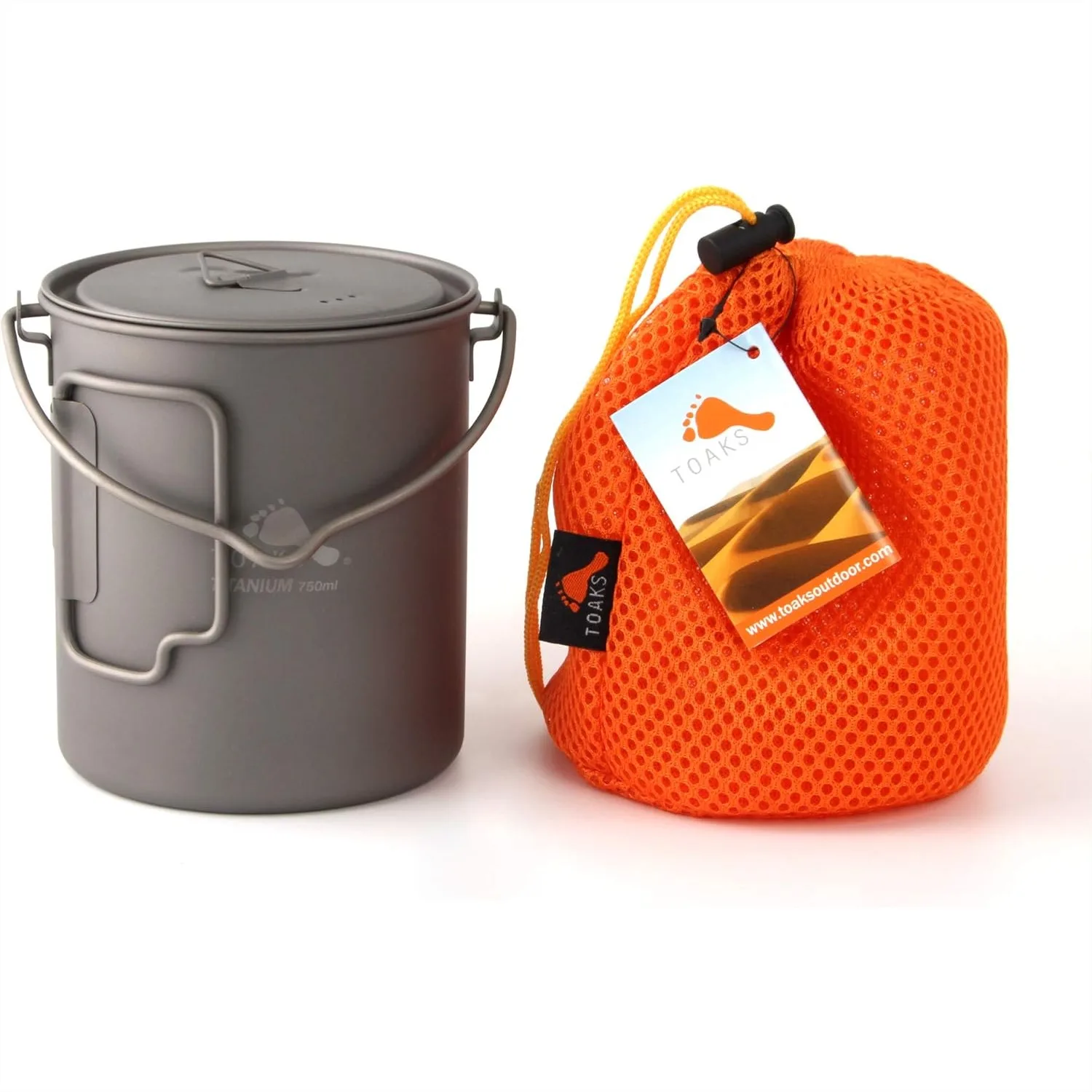 

Titanium 750ml Pot with Bail Handle for Ultralight Camping Backpacking Cookware and Mug