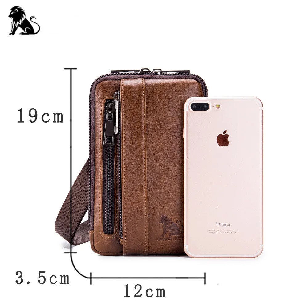 Genuine Leather Male Waist Fanny Packs Belt Bags Small Messenger Shoulder Men Phone Pouch Blosa Card Holder Key Cigarette Case