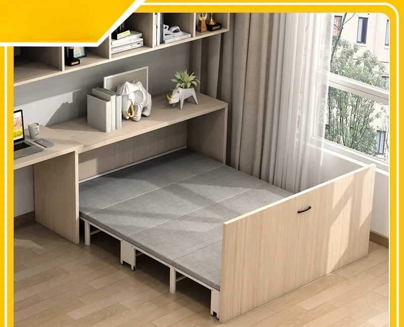Household desk Computer desk Cabinet Integrated hidden lunch break folding bed Cabinet folding invisible bed