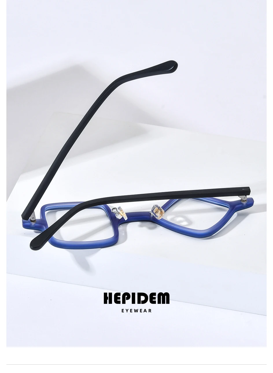 HEPIDEM Acetat-Brillen, Herren, Retro, rund, quadratisch, rhombisch, Brillengestell, Damen, Nerd, Vintage, japanische Brillen, 9386 – Detail 16