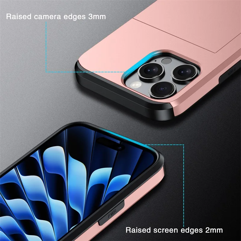 Suitable for Iphone16 Mobile Phone Case Iphone15 Slide Card Two-in-one Anti-fall Wallet Protective Cover