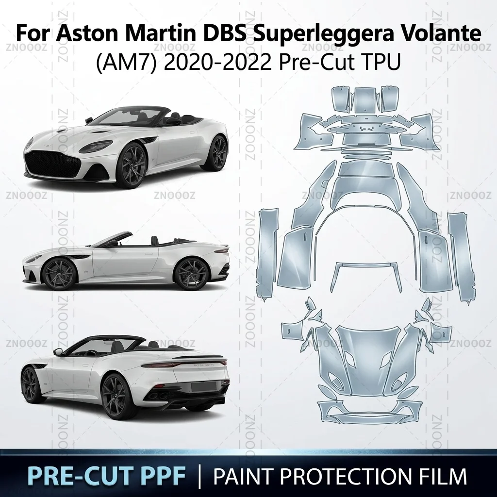 For Aston Martin DBS Superleggera Volante (AM7) 2020-2022 Pre-Cut TPU PPF Self Healing Full Vehicle Glossy Clear Matte Black