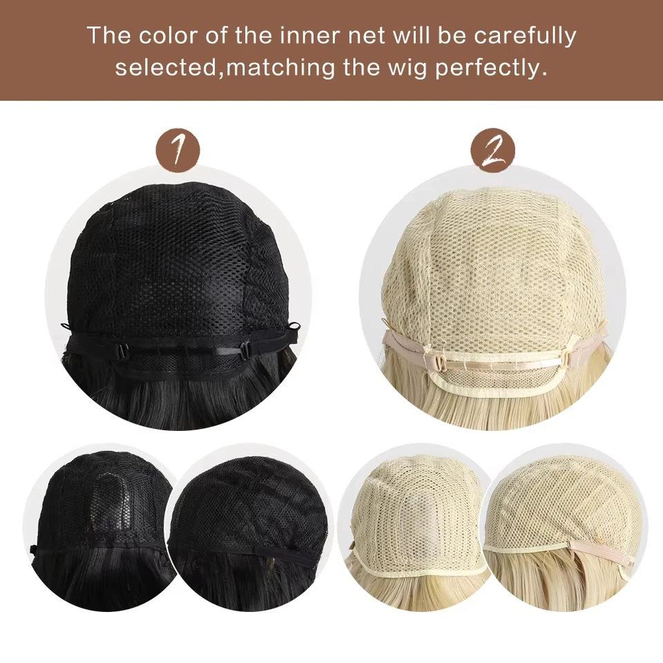 Peluca sintética larga lisa negra con flequillo para mujer, aspecto natural, para Halloween, cosplay y uso diario 6