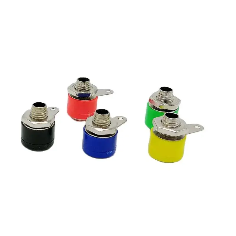 ซ็อกเก็ตกล้วย4มม. 5สีขั้วต่อตัวเมียกล้วยช่องเสียบและถอดอย่างรวดเร็วสำหรับแผงทดลอง10ชิ้น/ล็อต