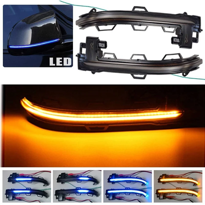 Luz de señal de giro dinámica, indicador de espejo retrovisor lateral, lámpara azul para BMW X3 X4 X5 X6 X7 G01 G02 2018-2020