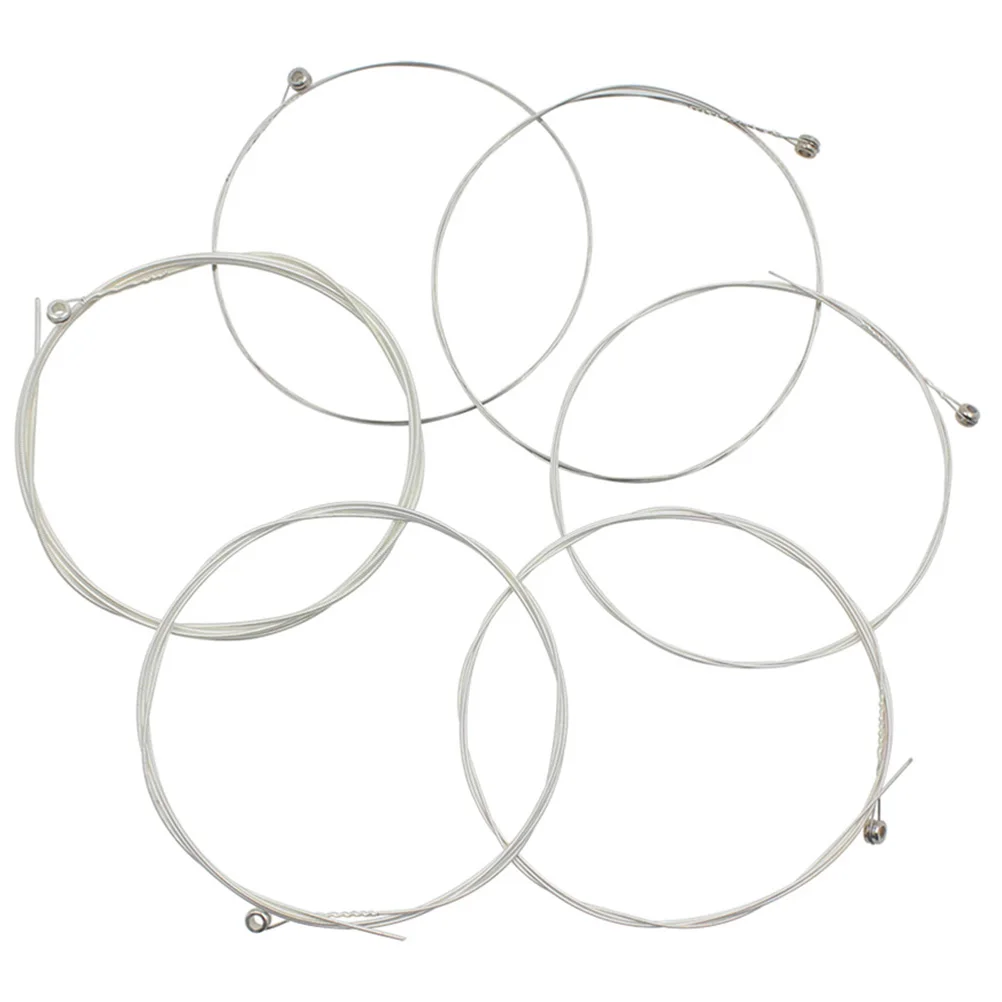 

6pcs Silver-plated Copper Alloy Strings 028mm-132mm Diameter Acoustic Guitar Folk Accessories Replacement Metal Parts