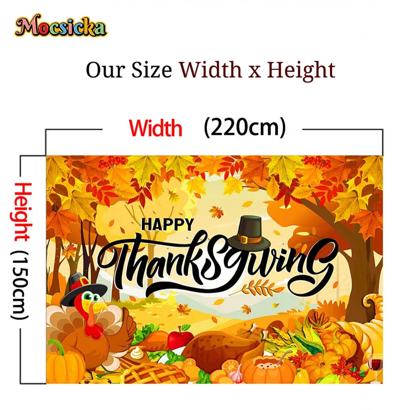 Happy Thanksgiving Day Banner Hintergrund Ahorn Blätter Truthahn Kürbis Herbst Dekorationen Home Party liefert Fotografie Hintergrund