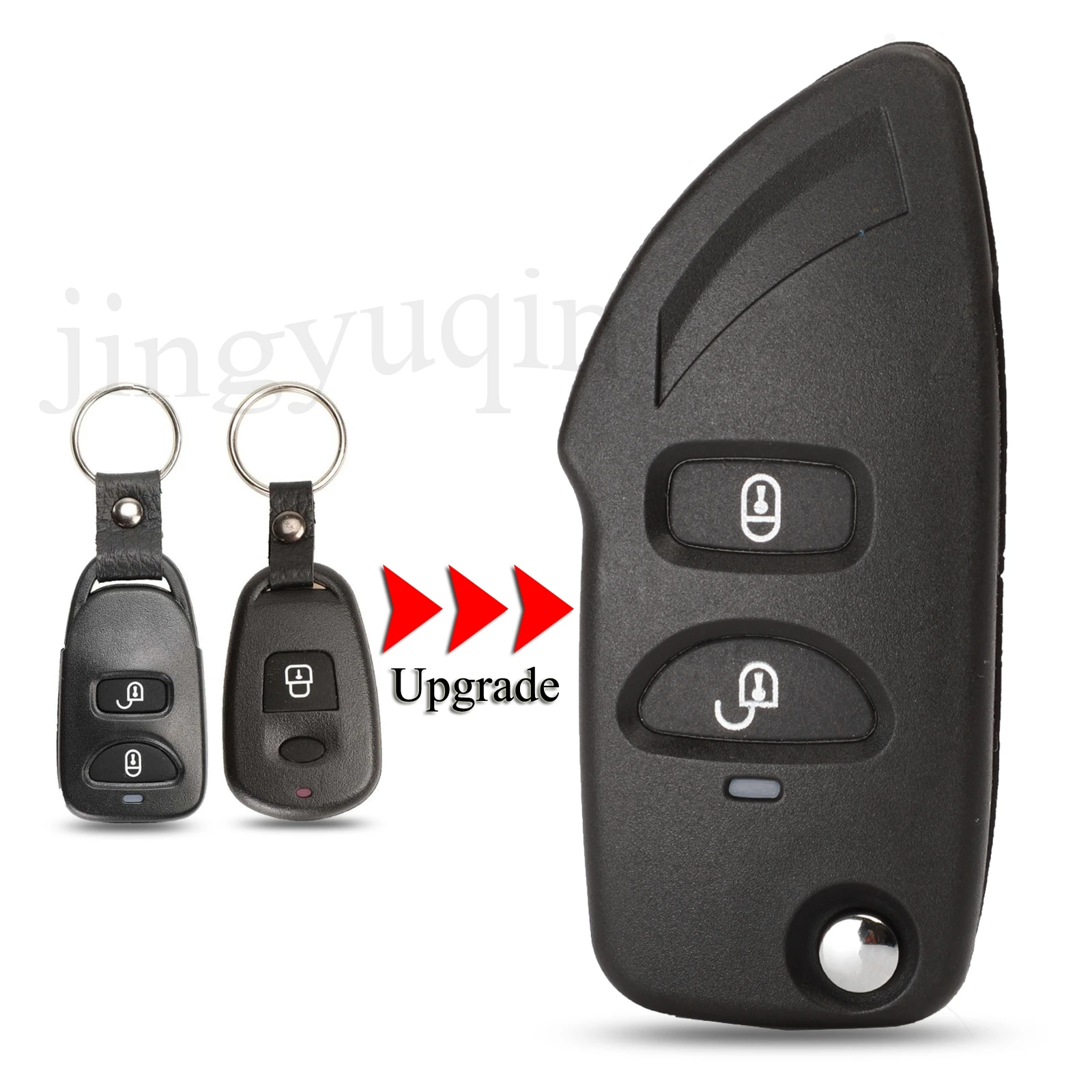 jingyuqin Upgrade Key Shell For Hyundai Elantra Santa Fe Eagle Terracan Trajet For Kia Carens 2Buttons Remote Car Key Cover Case