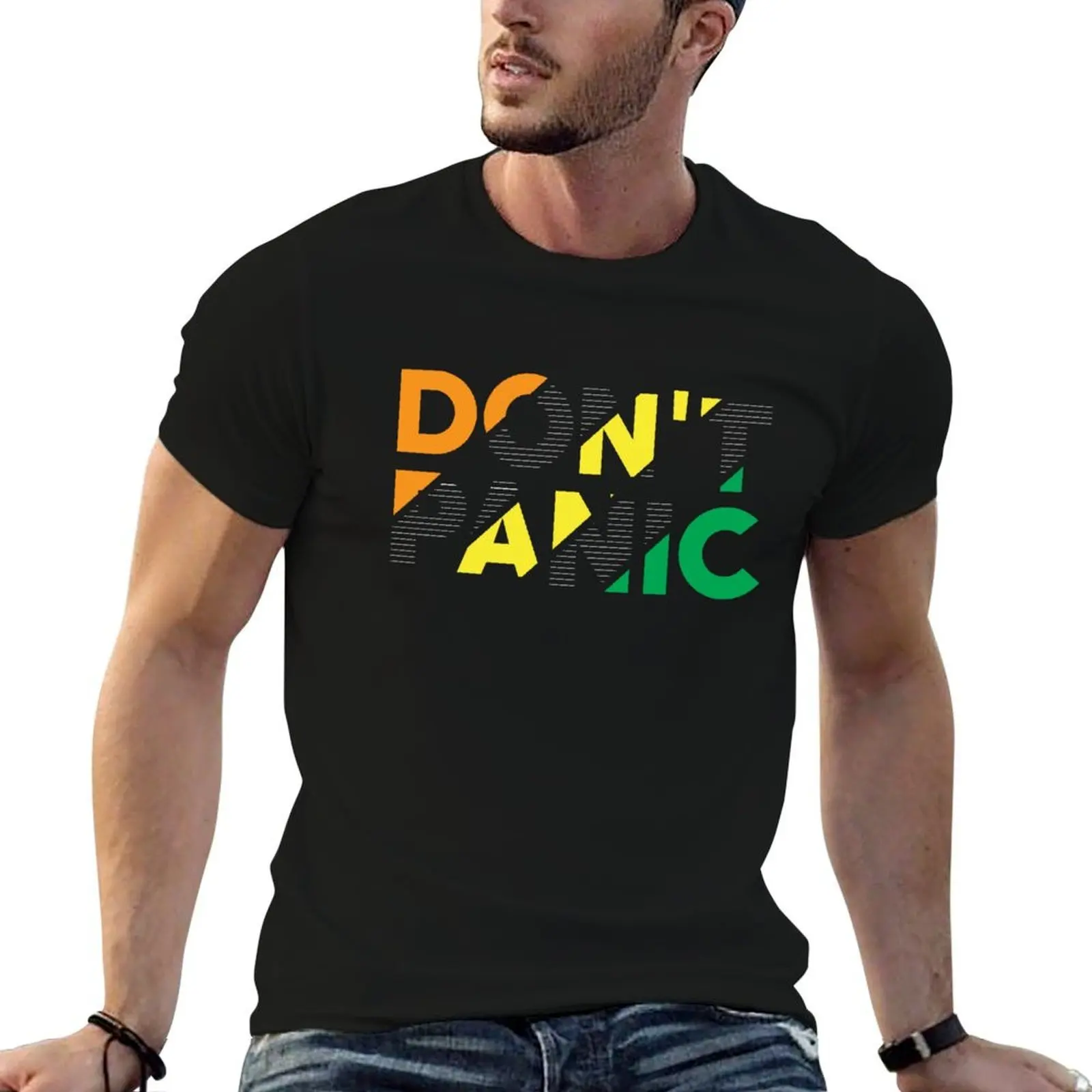 Don't Panic classic typography T-Shirt t shirts for man graphic tees man t shirts graphic T-Shirt