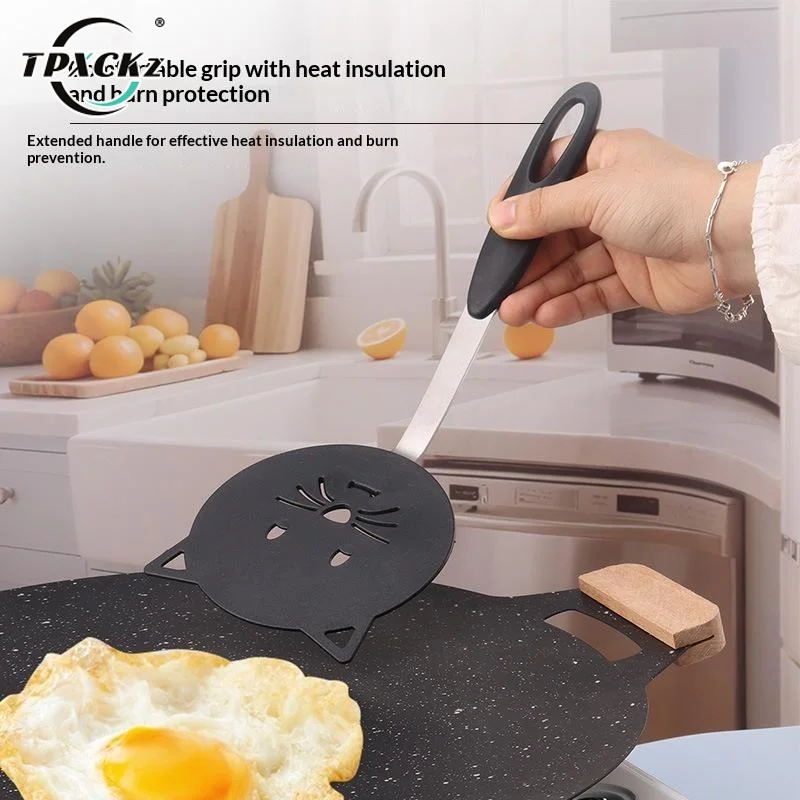 SL Cat Shaped Nonstick Slotted Nylon Spatula Heatproof Handle For Frying Eggs Pancakes