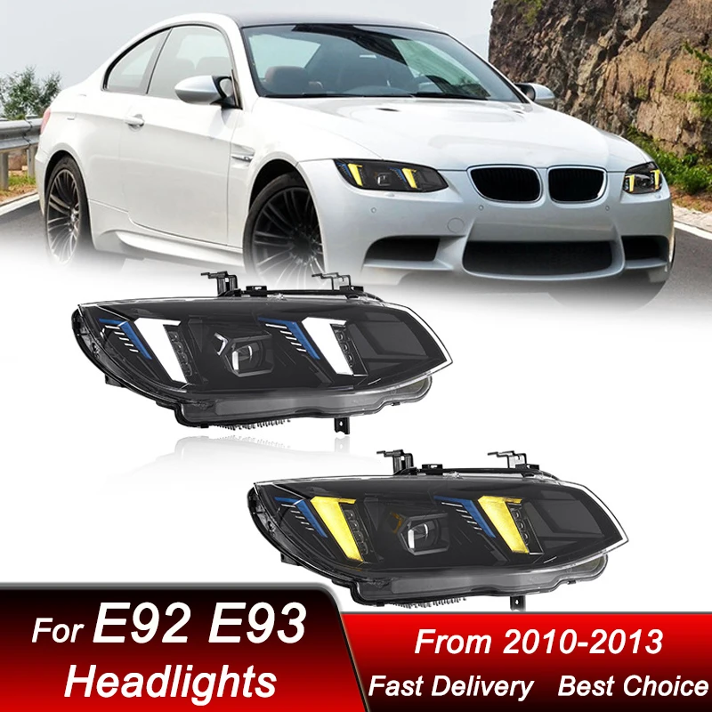 

Горячие автомобильные фары для BMW 3 серии M3 E92 E93 10-13 новый стиль, полностью светодиодные фары в сборе, обновленный комплект аксессуаров для линз проектора