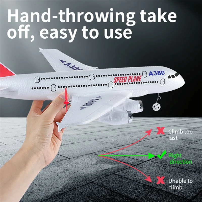 

Airbus A380 RC Airplane 2.4G Remote Control Fixed Wing Plane Gyro Outdoor Aircraft Model Birthday Gift For Kids