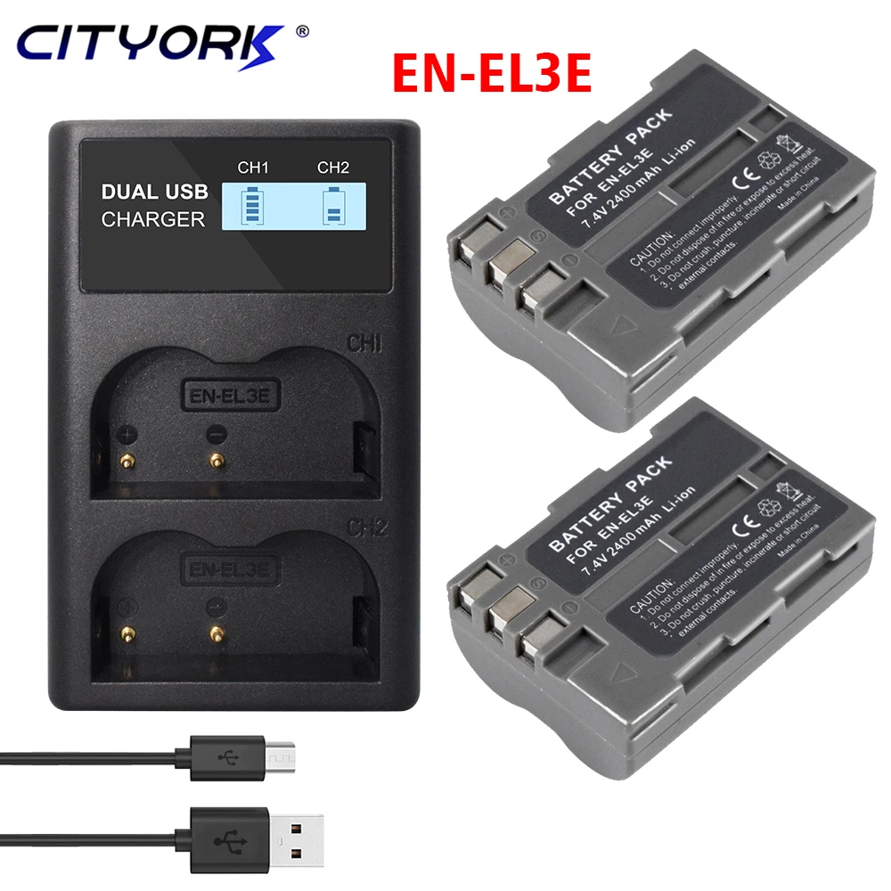 

CITYORK 2400mAh EN-EL3E ENEL3E en el3e Li-ion Rechargeable Battery For Nikon D50 D70 D70s D80 D90 D100 D200 D300 D300S D700