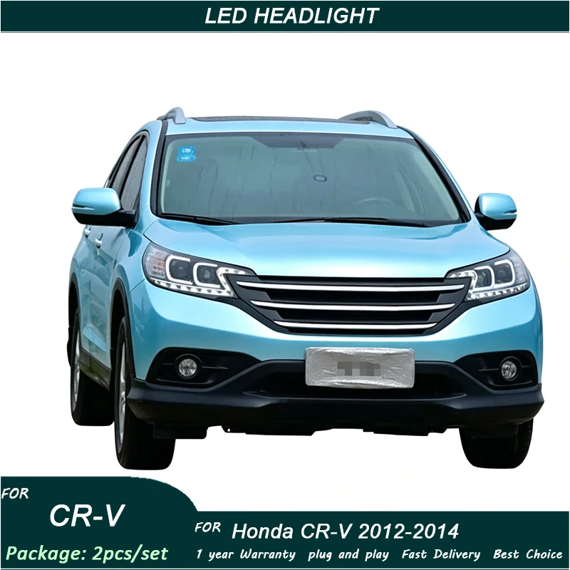 Upgrade LED Projector Headlights For 2012 2013‑2014 Honda CR‑V, DRL, Sequential Flow Turn Signal Complete Headlamp Assembly