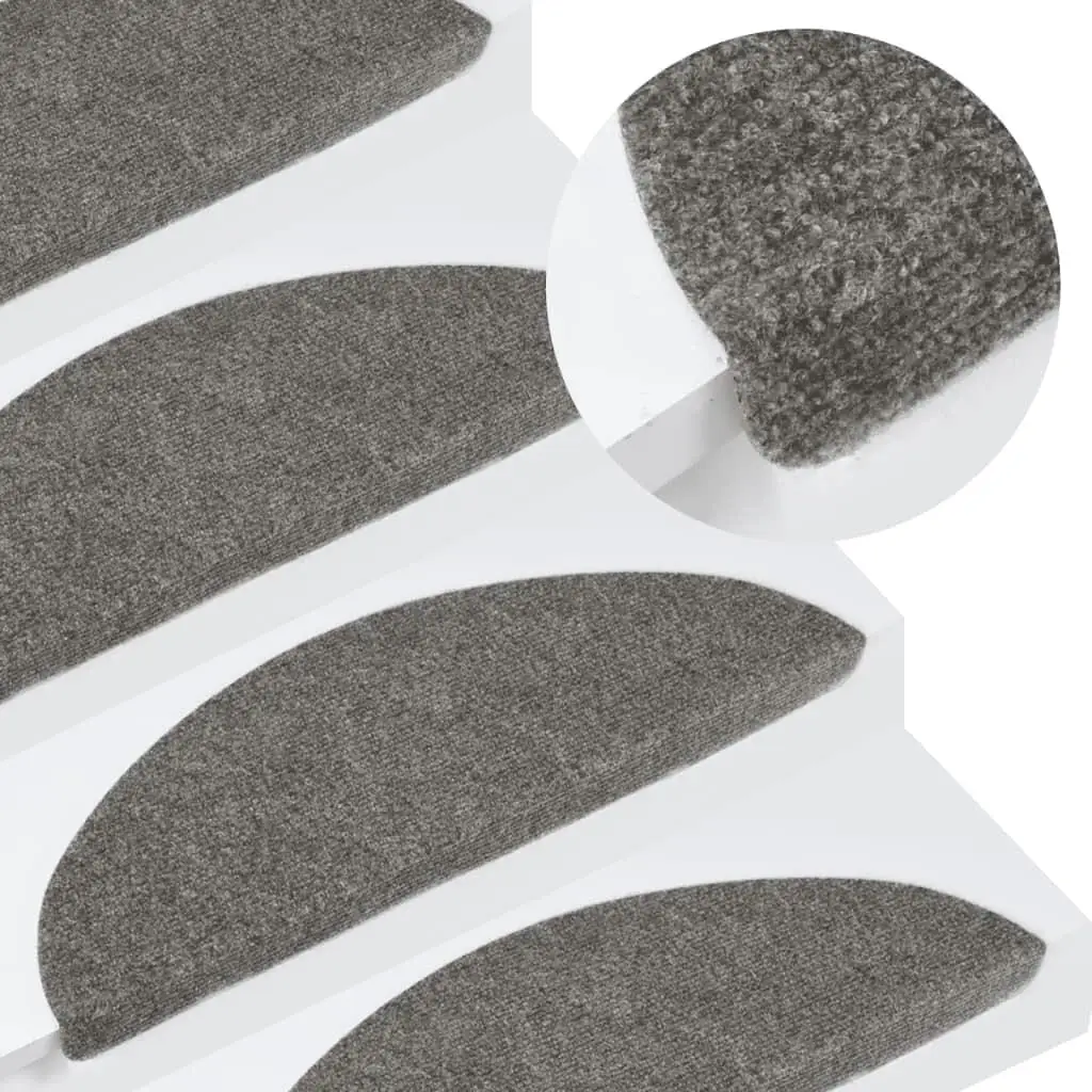 Self-Adhesive Stair Mats Set of 15 - Grey 56x1 for X3 cm Non-Slip Anti-Skid Covers