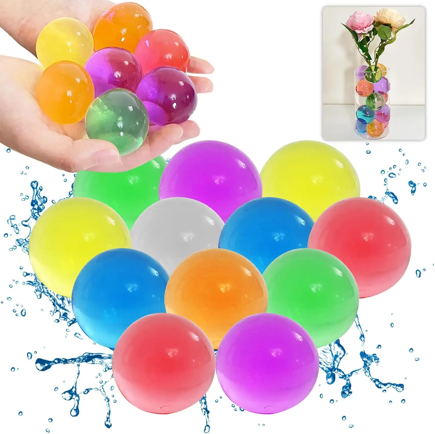 Giant Water Gel Beads for Vases,Jumbo Balls Vase Fillers for Floral Arrangement,Floating Candle,Wedding Decor,Soilless Planting