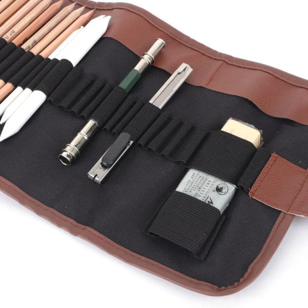 29PCS Portable Sketch Pencil Set Smooth Writing Easy To Sharpen Drawing Pencil Easy To Erase Comfortable Grip Painting Pencil