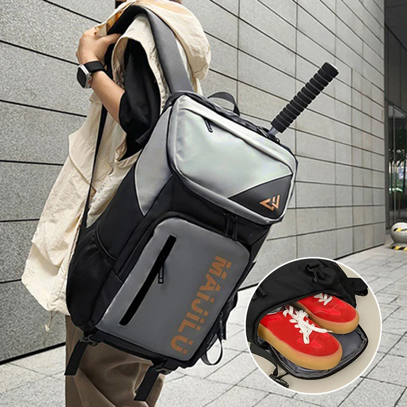 

Badminton Racket Backpack Tennis Shoulder Bag Large Capacity Fitness Training Rucksack with Shoe Pocket Men Women Sports Packs