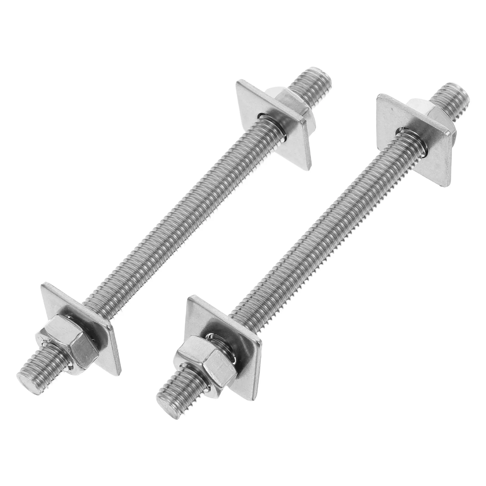 

2 Sets Stainless Steel Threaded Rod Wall Anchors Extended Bolts Nuts Washers For Outdoor Construction Furniture Cabinet Mounting