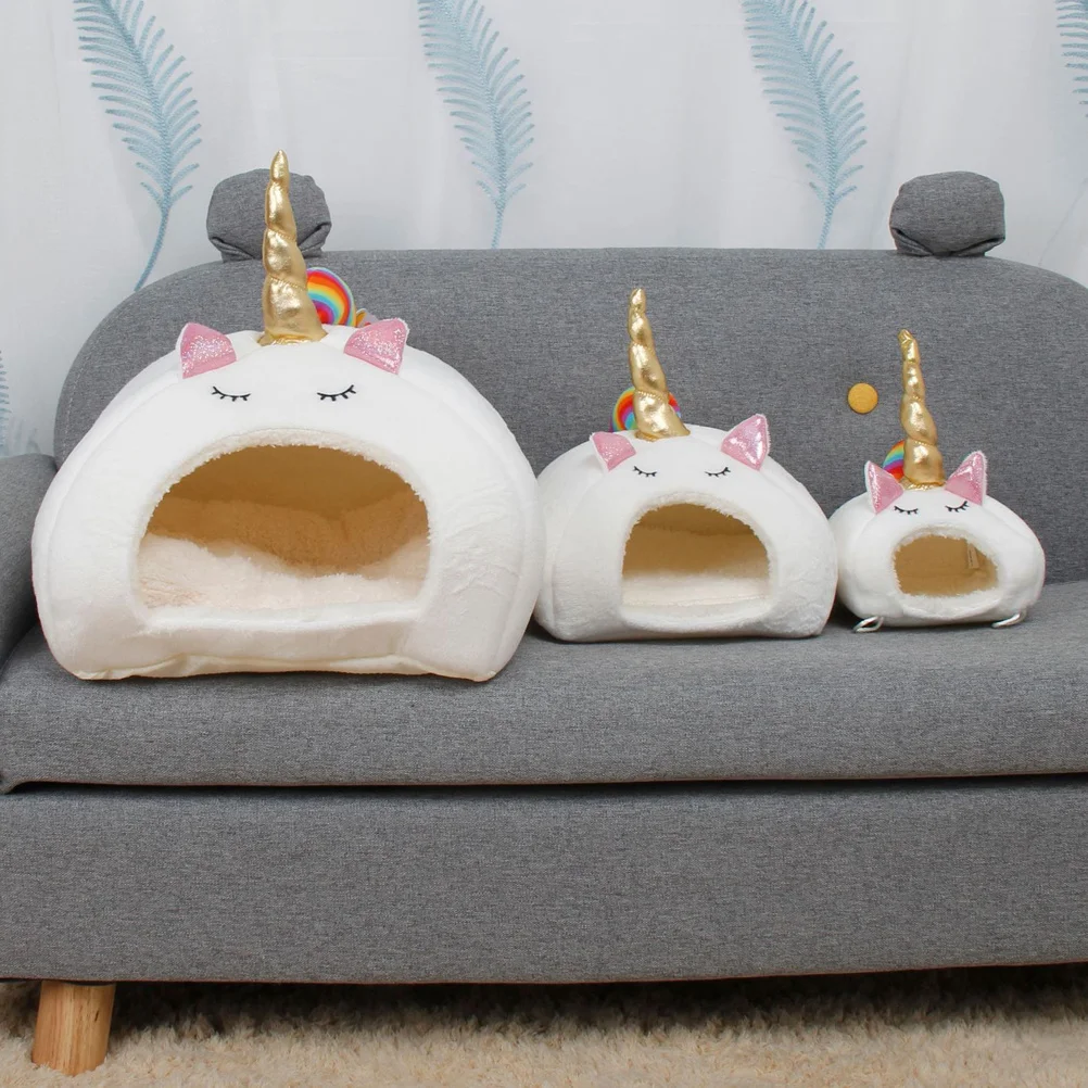 

Warm Pet Nest For Hamster Rabbit Squirrel Unicorn Shape Soft Bedding Small Animal Sleeping Winter Warm Mat