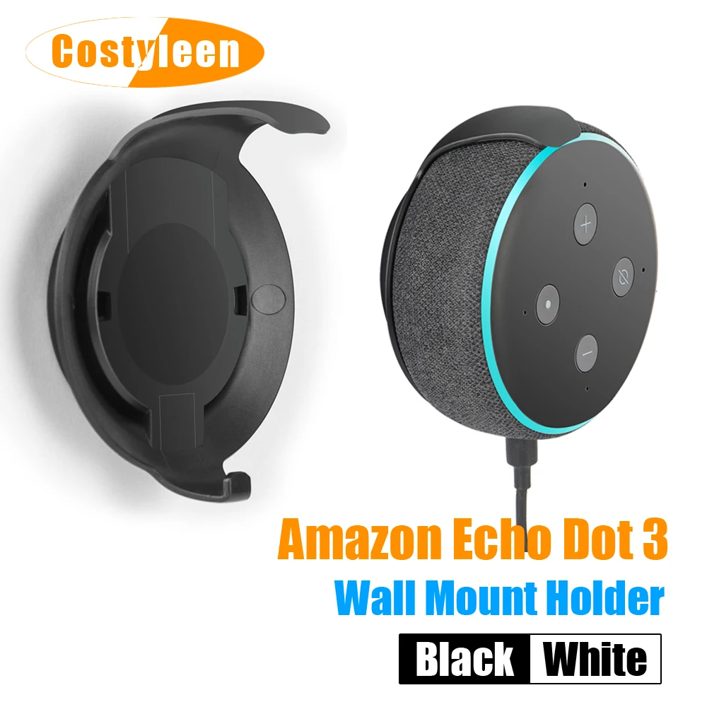 Wall Mount Holder for Alexa Echo Dot 3rd Generation Built-in Cable Management Space-Saving Accessories