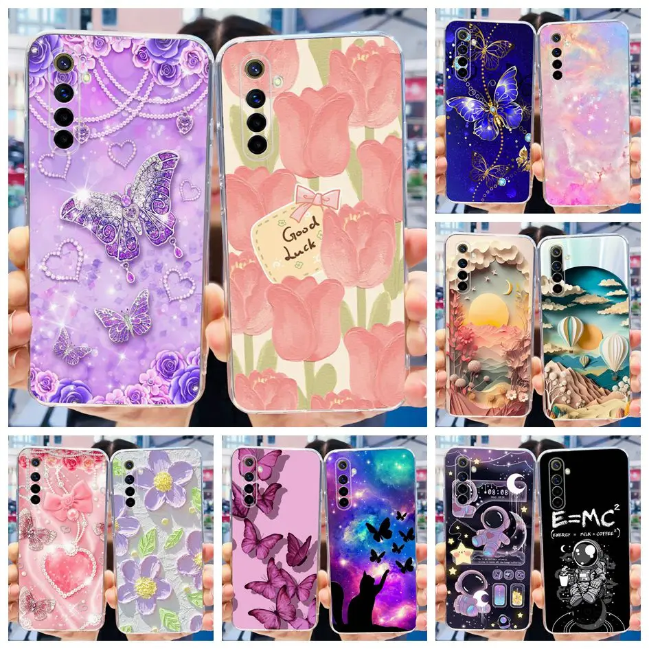 For OPPO Realme 6 Pro Case Fashion Flower Clear Soft Silicone Back Cover For Realme6 Realme 6 Pro 6S 6i 6Pro Realme6s Phone Case