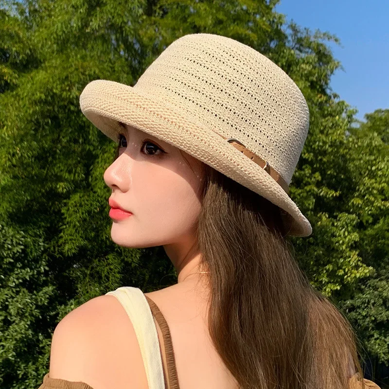 

Japanese & British Style Literary Bowler Hat Summer Knit Turn-up Fisherman Hat Hat