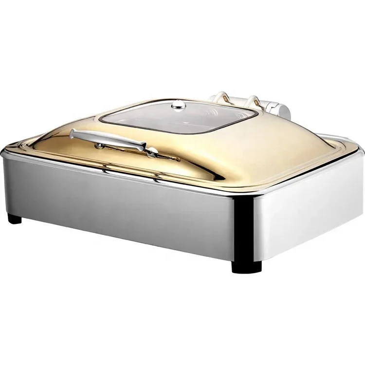 Thickened rose gold buffet stove Factory outlet Thickening square buffet stove stainless steel buffet food warmer chafing dish