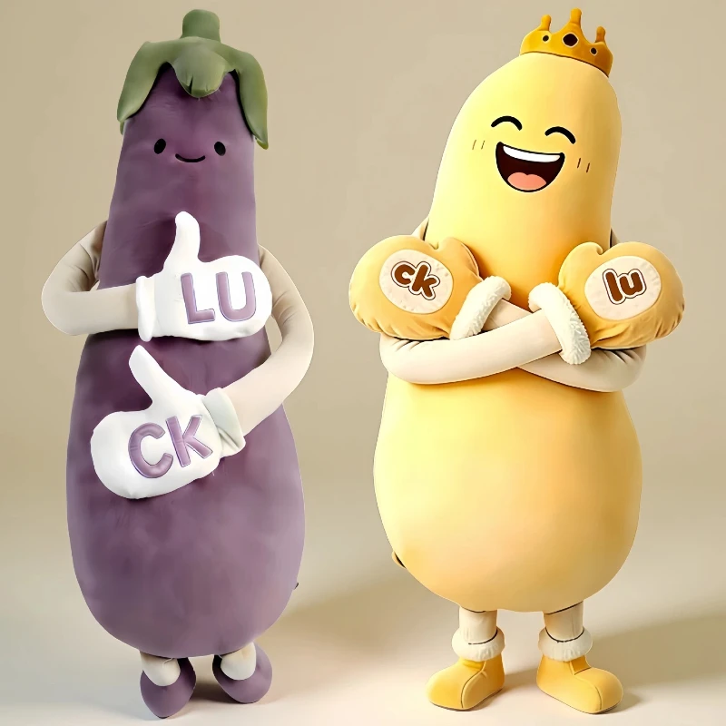 Eggplant King Sleep-Assisting Pillow Doll Patting Soothing Toy, Mango Shaped Removable Washable Comfort Plush Pillow For Girls