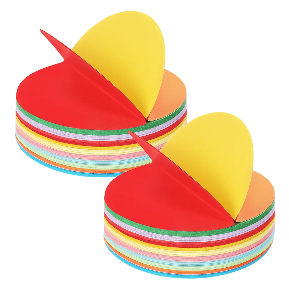 

500Pcs Round Folding Paper Double Sided Bright Colors for Origami Crafts DIY Art Projects Children Handicraft Activity Supplies