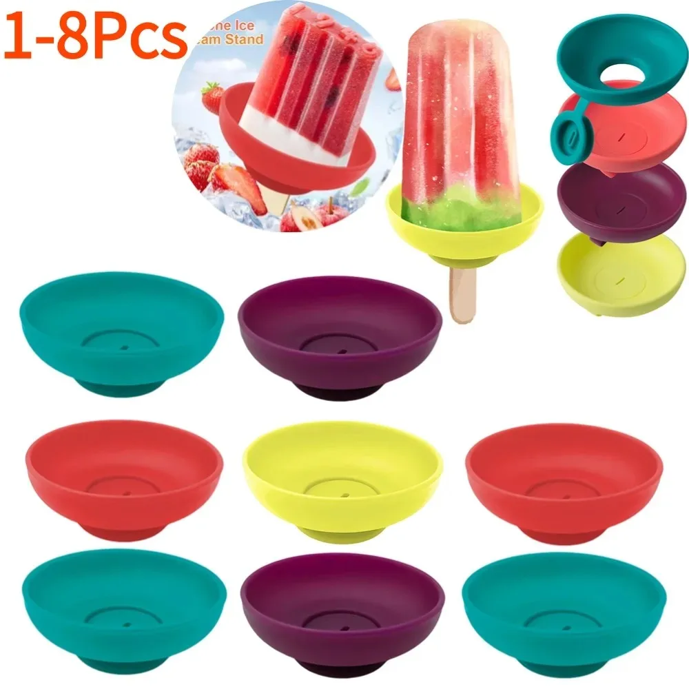 Drip-Proof Popsicle Rack Mess-free Frozen Treats Rack Summer Silicone Popsicle Holder Anti-Drip Ice Cream Bracket Ice Cream Tool