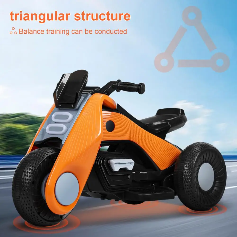 6V Kids Motorcycle, Electric Tricycle, Battery Powered Electric Vehicle for Kids, 3-Wheels, LED Lights, Spring Suspension