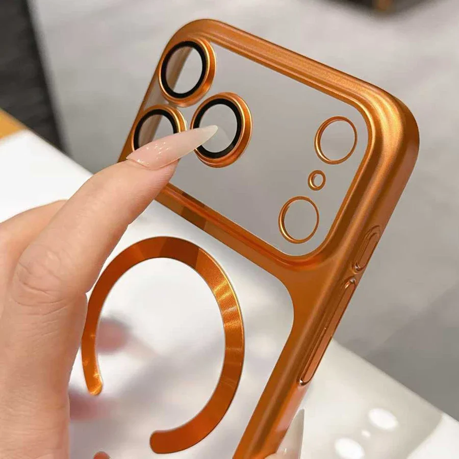 فاخر ماتي تصفيح ل Magsafe حافظة آيفون 17 برو ماكس 17 الهواء الصلب للصدمات فوندا عدسة حامي فيلم غطاء شفاف #2